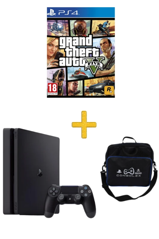 Sony PlayStation 4 Slim 500GB – Türkçe Menü + Tek Kol + GTA 5 (Yenilenmiş)