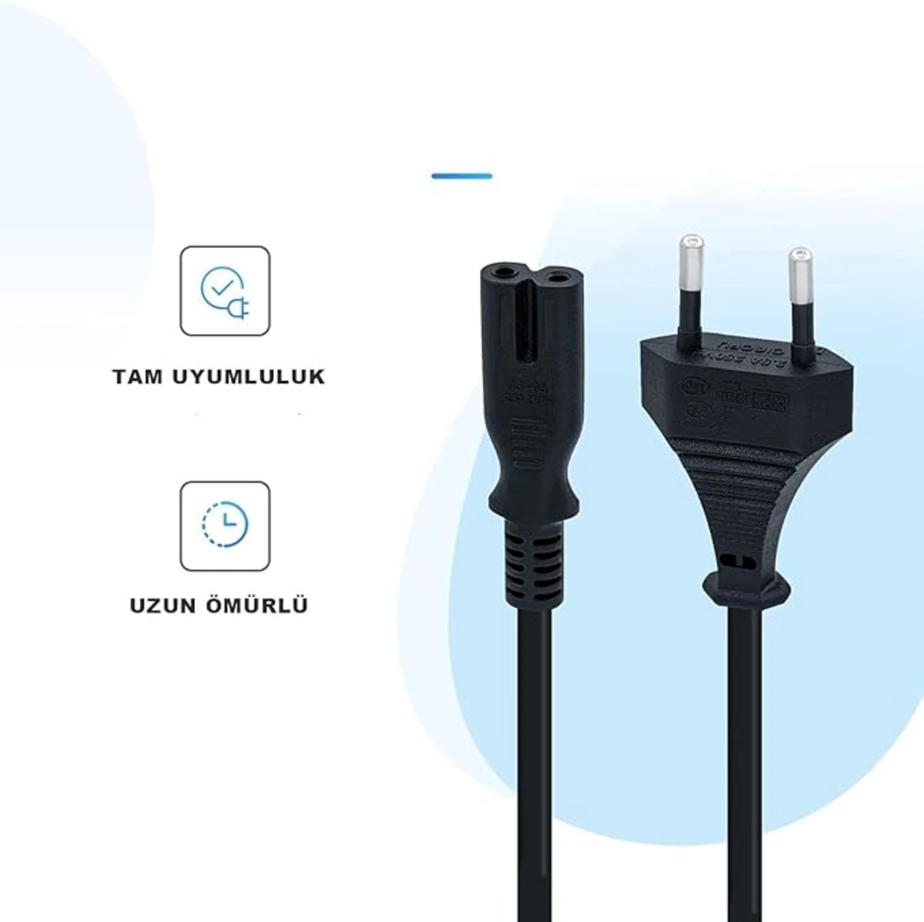 PS3 / PS4 / PS5 / XBox Series S-X Uyumlu Güç Kablosu (1.5 Metre)