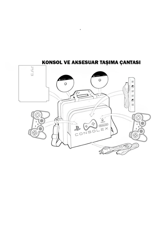 Sony Playsation 3 Slim Kasa + Çift Kol + 500 GB + 50 + Oyun + Consolex