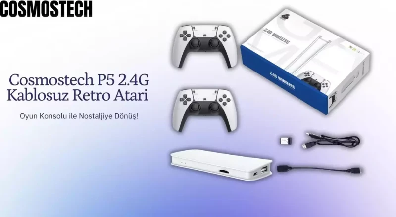  P5 2.4G Wireless Kablosuz Controller – 3D 4K HD Klasik Retro Atari Video Game Oyun Konsolu