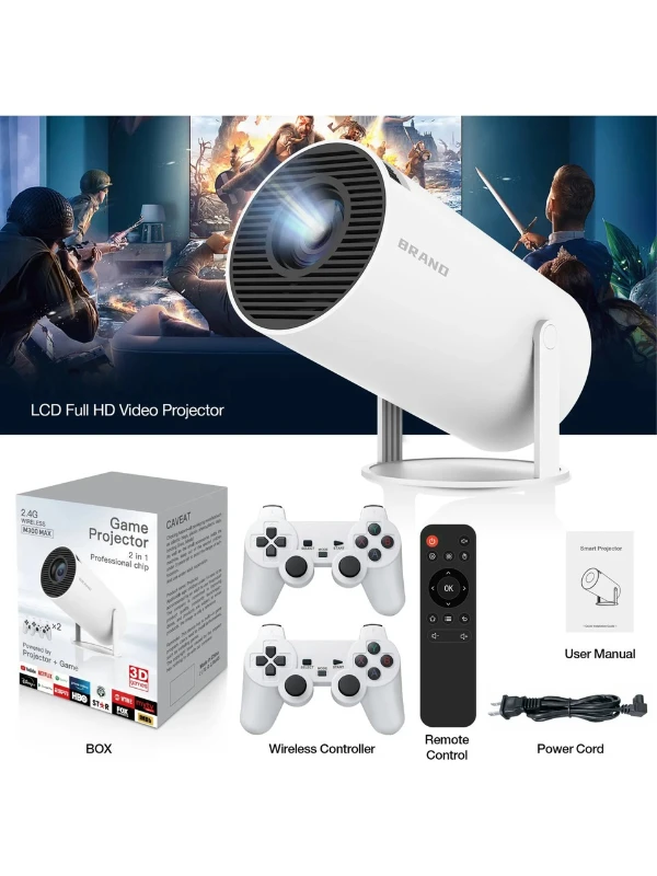 Retro Oyun Projeksiyon Cihazı – Android 11.0, HD, Kablosuz, Retro Yüklü Oyunlar