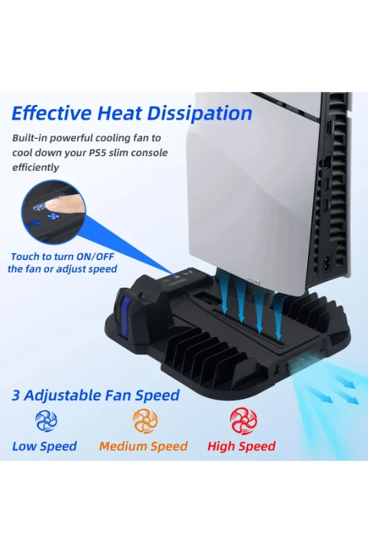  Çok İşlevli Şarj İstasyonu ve Disk Rafı – PS5 Slim Uyumlu Stand - GP-521