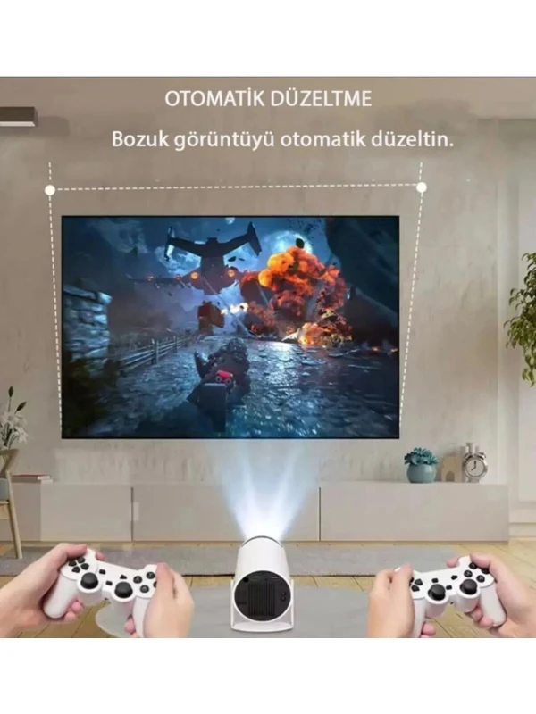 Retro Oyun Projeksiyon Cihazı – Android 11.0, HD, Kablosuz, Retro Yüklü Oyunlar