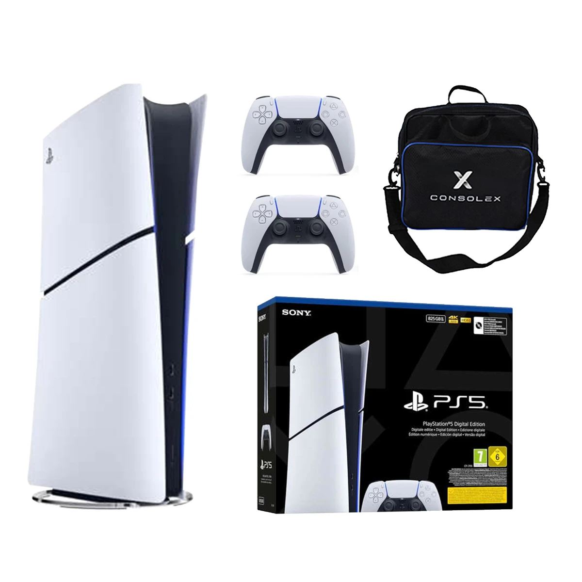 Sony PlayStation 5 Slim Dijital (CFI-2116 Avrupa) 825GB + Çift Kol + ConsoleX Taşıma Çantası