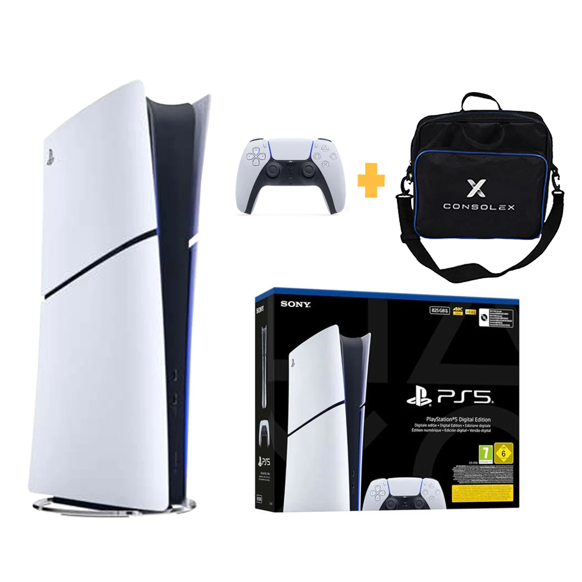 Sony PlayStation 5 Slim Dijital (CFI-2116 Avrupa) 825GB + Tek Kol + ConsoleX Taşıma Çantası