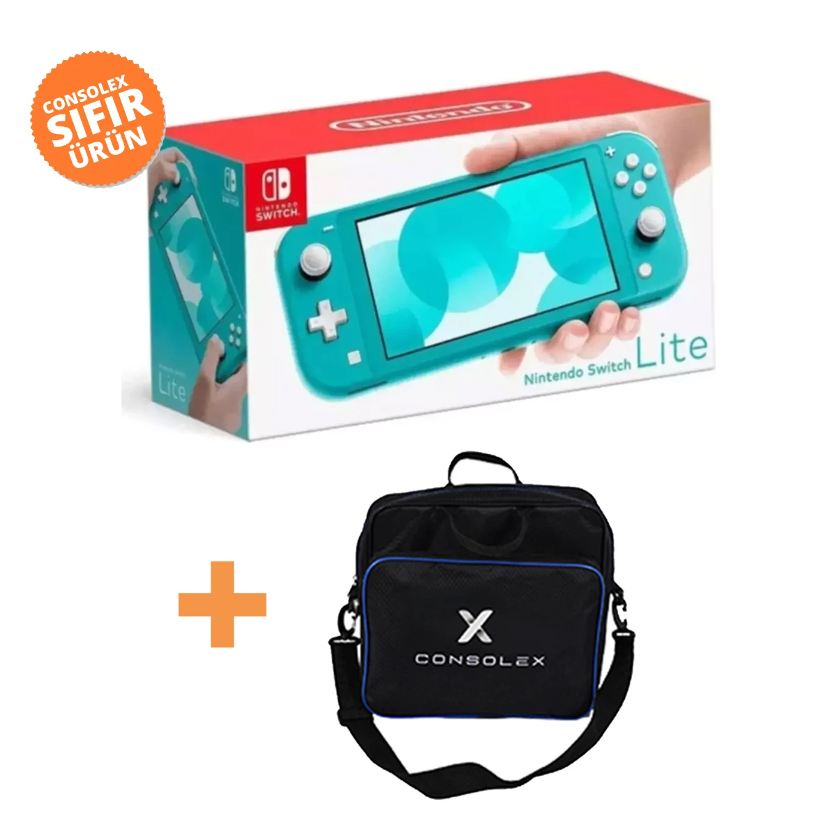Nintendo Switch Lite – Turkuaz Oyun Konsolu + ConsoleX Taşıma Çantası Hediye