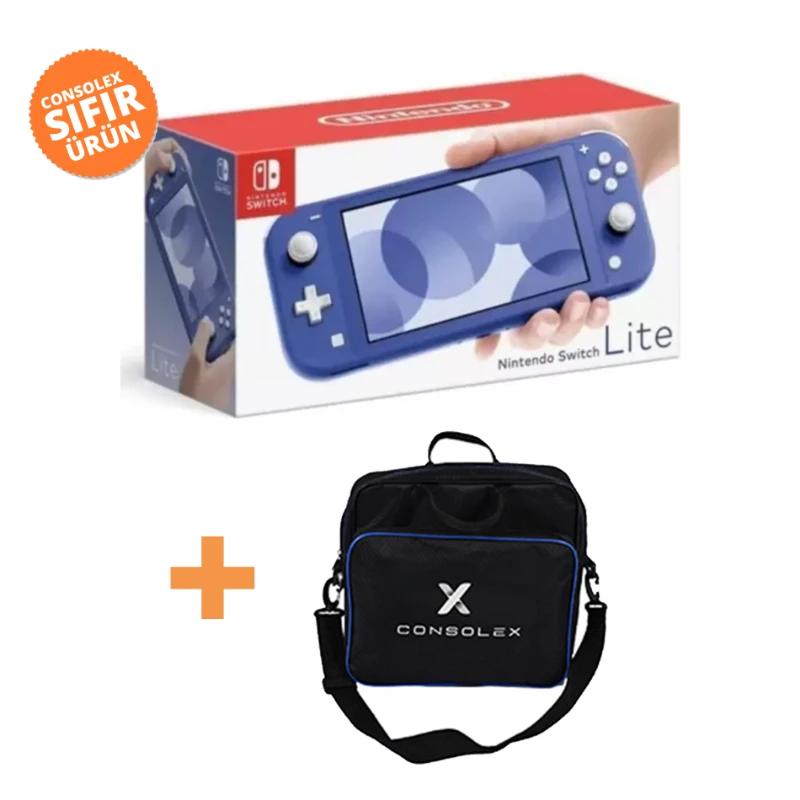 Nintendo Switch Lite – Mavi Oyun Konsolu + ConsoleX Taşıma Çantası Hediye