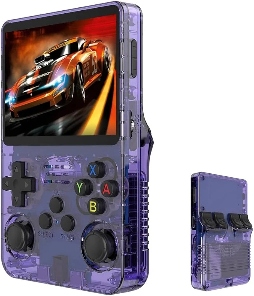R36S Retro El Oyun Konsolu – 3,5" IPS Ekranlı, 15.000+ Oyun Yüklü, Taşınabilir Cihaz - Mor