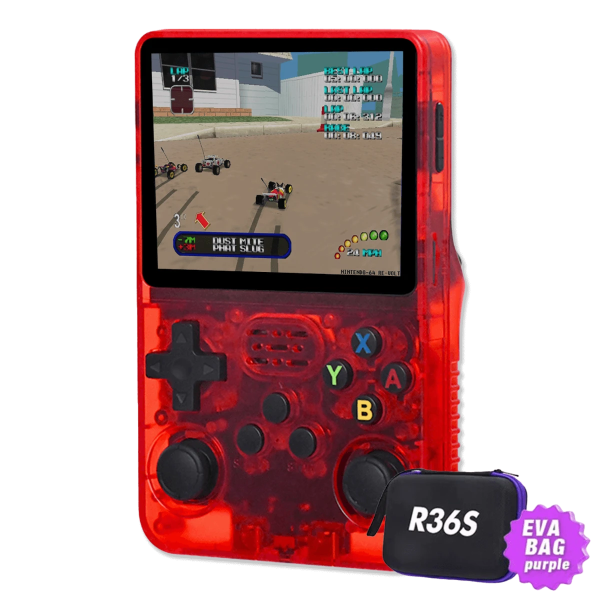 R36S Retro El Oyun Konsolu – 3,5" IPS Ekranlı, 15.000+ Oyun Yüklü, Taşınabilir Cihaz - Kırmızı