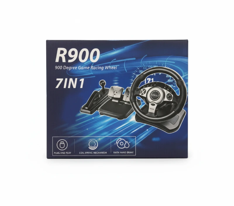 CRK TECH R900 Direksiyon Seti – Çift Motorlu Titreşimli, PS4/PS5/Xbox/PC/Android Uyumlu