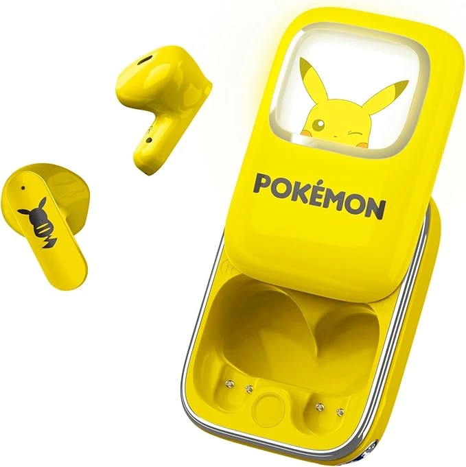 Pokémon Pikachu TWS Slide Bluetooth 5.3 Kablosuz Kulaklık – LED Ekranlı Sürgülü Kutu – Mikrofonlu