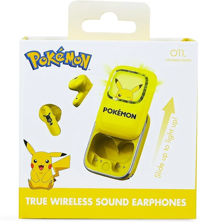Pokémon Pikachu TWS Slide Bluetooth 5.3 Kablosuz Kulaklık – LED Ekranlı Sürgülü Kutu – Mikrofonlu