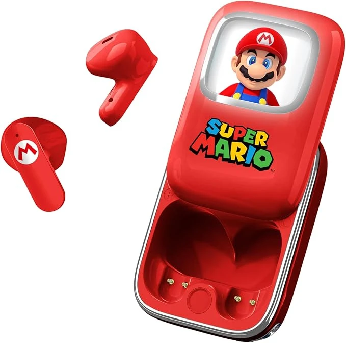 Super Mario TWS Slide Bluetooth 5.3 Kablosuz Kulaklık – LED Ekranlı Sürgülü Kutu – Mikrofonlu – IPX
