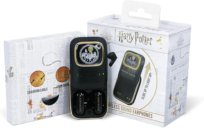 Harry Potter Hogwarts TWS Slide Bluetooth 5.3 Kablosuz Kulaklık – LED Ekranlı Sürgülü Kutu