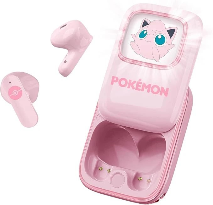 Pokémon Jigglypuff TWS Slide Bluetooth 5.3 Kablosuz Kulaklık – LED Ekranlı Sürgülü Kutu