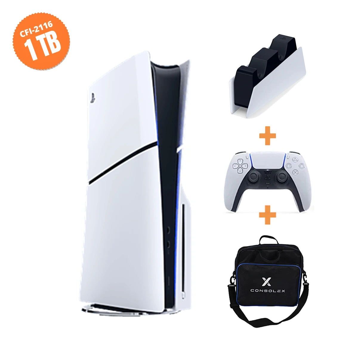 Sony PlayStation 5 Slim Standart (CFI-2116 Avrupa) 1TB + Tek Kol + Şarj İstasyonu + ConsoleX Çanta