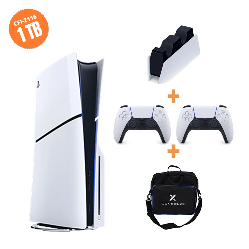 Sony PlayStation 5 Slim Standart (CFI-2116 Avrupa) 1TB + Çift Kol + Şarj İstasyonu + ConsoleX Çanta