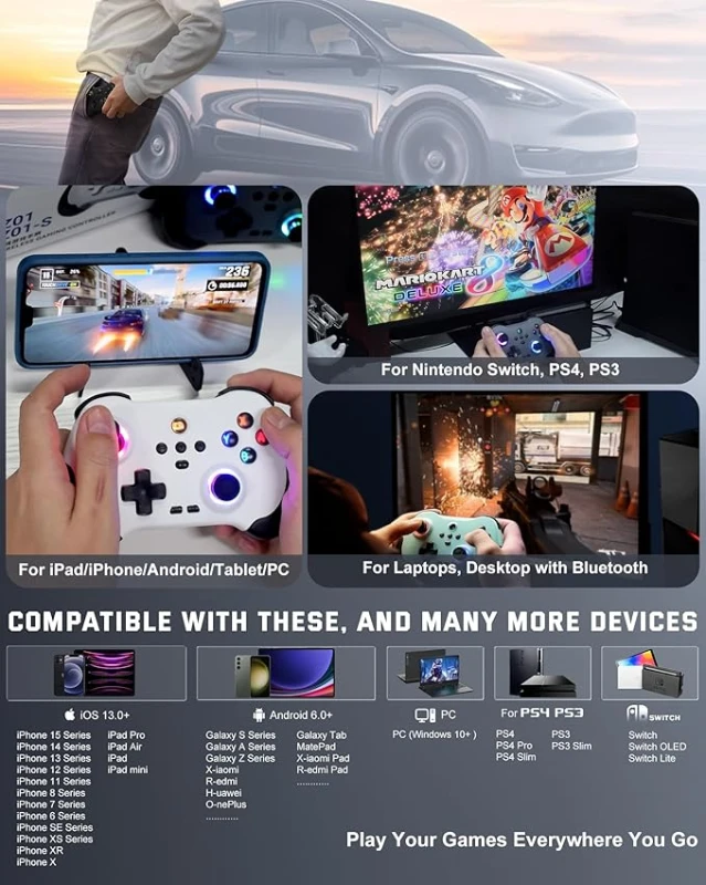 Z01-S Kablosuz Oyun Kolu – N.Switch, PC ve Android Uyumlu Gamepad -CL003