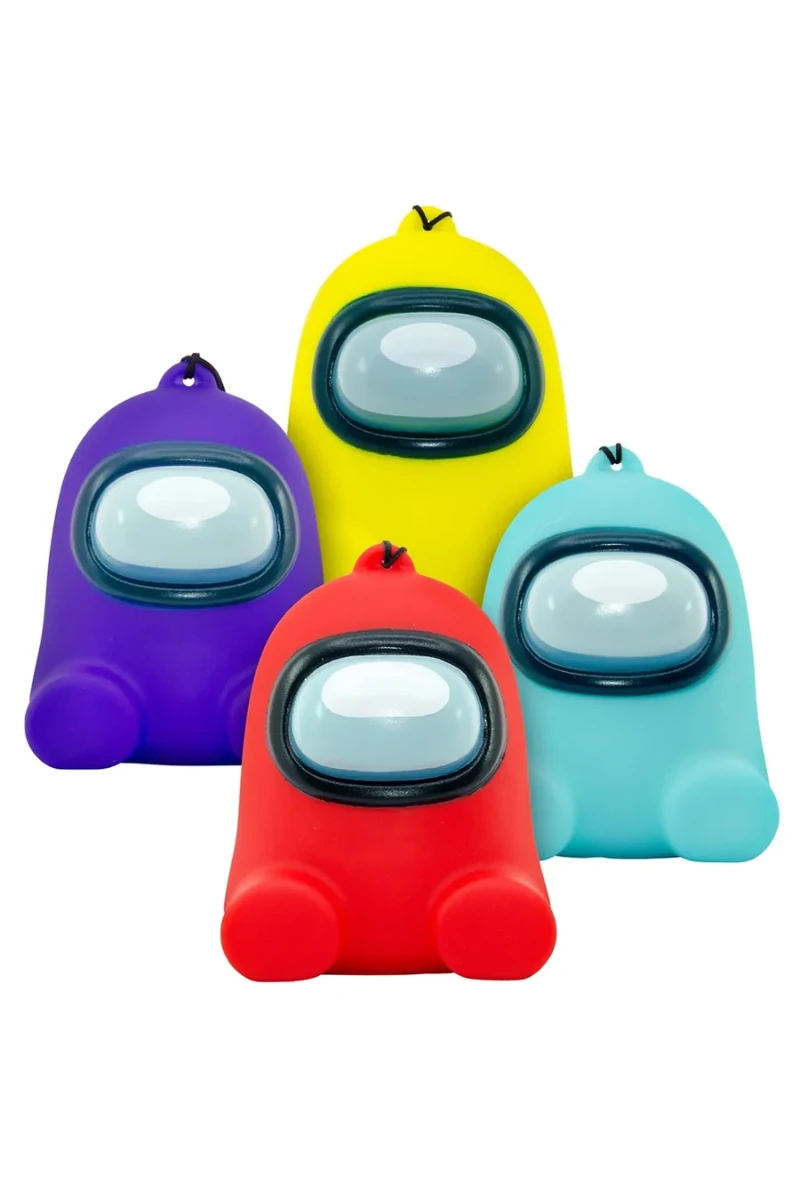 Among Us Crewmate Işıklı Silikon Figür Anahtarlık – Mavi / Kırmızı / Mor / Sarı (3+)