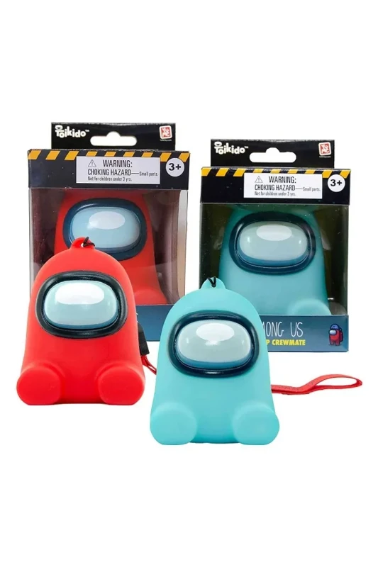 Among Us Crewmate Işıklı Silikon Figür Anahtarlık – Mavi / Kırmızı / Mor / Sarı (3+)