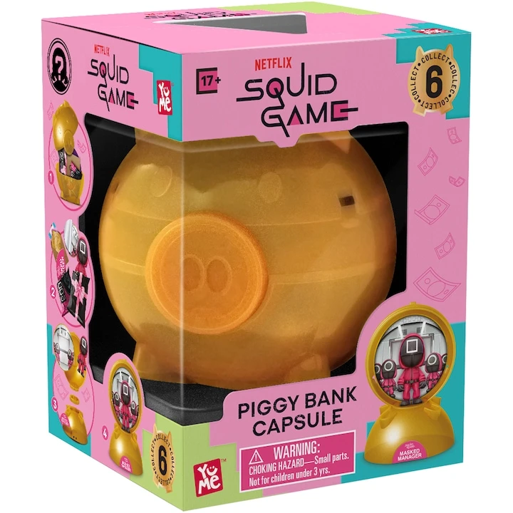 Squid Game Piggy Bank Capsule Sürpriz Figür – Kumbara Kapsül – 6 Farklı Model