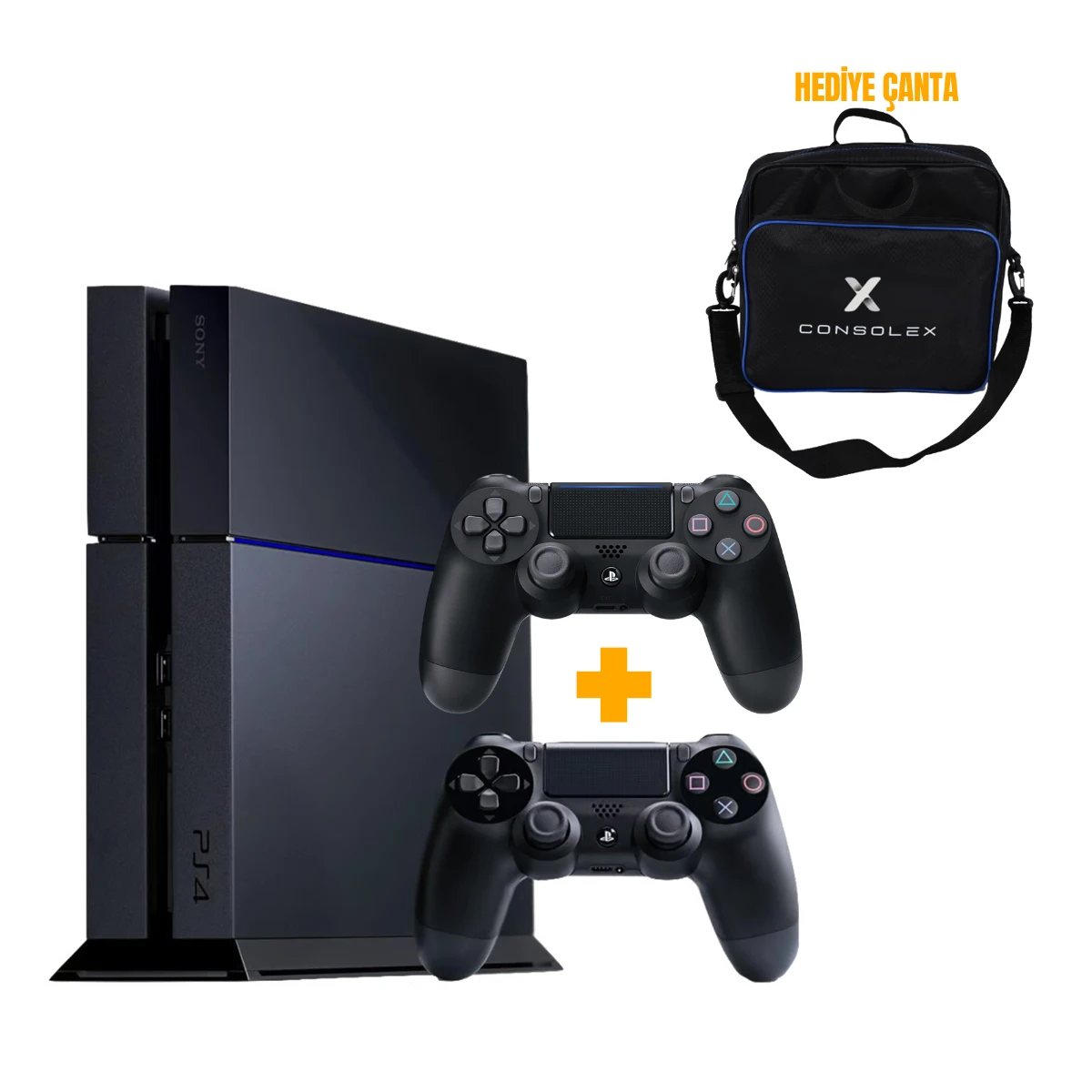 Sony PS4 Standart 500GB (Yenilenmiş) + 2 Kol + ConsoleX Çanta + 12 Ay Garanti