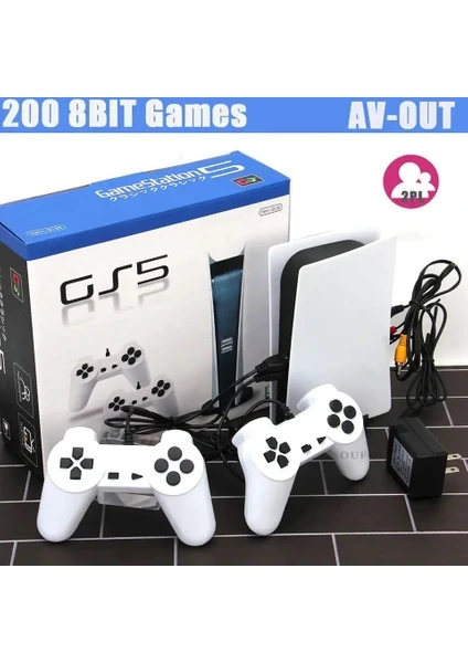 Game Station 8 Bit Atari Konsol – 200 Oyunlu, Çift Kollu, TV Bağlantılı Retro Set