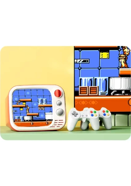 H7 Retro TV Oyun Konsolu – 3.5" Ekran + TV Çıkışı + Çift Kontrol Ünitesi