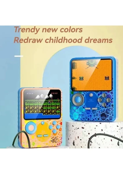 G6 Atari Retro Oyun Konsolu – 500+ Klasik Oyun – 3.0” Renkli Ekran (Turuncu)