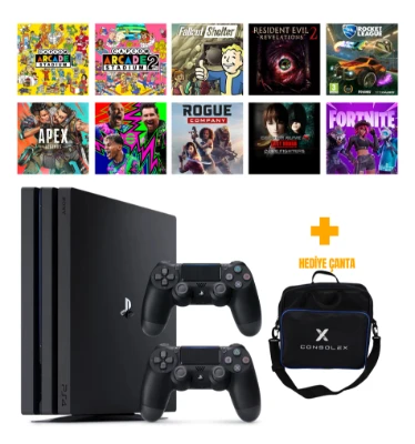 本体 PlayStation 4  1TB セット PS4 Pro 1TB Çift Kollu + 10 Dijital Oyun Yüklü Yenilenmiş Set