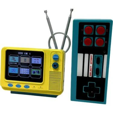 Retro TV Görünümlü 399 Oyunlu Mini Taşınabilir Oyun Konsolu – Sarı CL-RM2025-YL