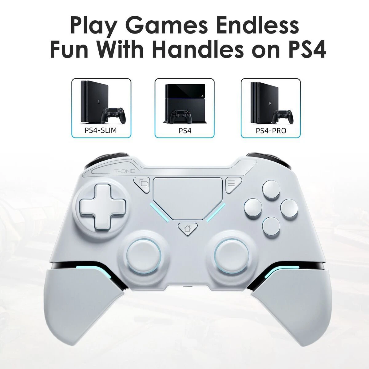 T-ONE Kablosuz Beyaz Gamepad – PS4 / PC / Android / iOS Uyumlu CL-T01