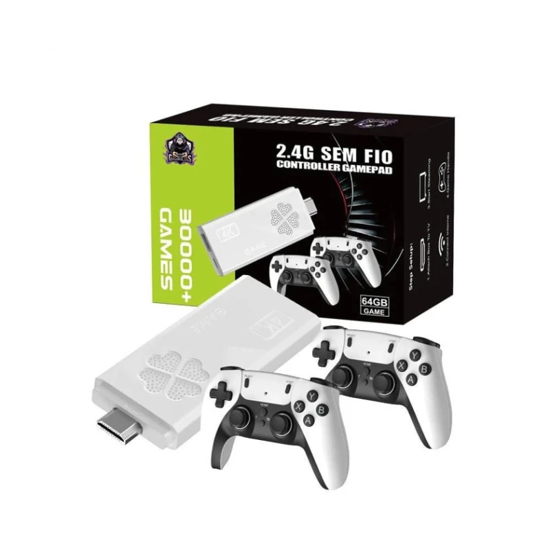 M8II Pro Retro Oyun Konsolu – 64 GB, 30.000+ Klasik Oyun, 4K HDMI Çıkış, 2 Kablosuz Gamepad