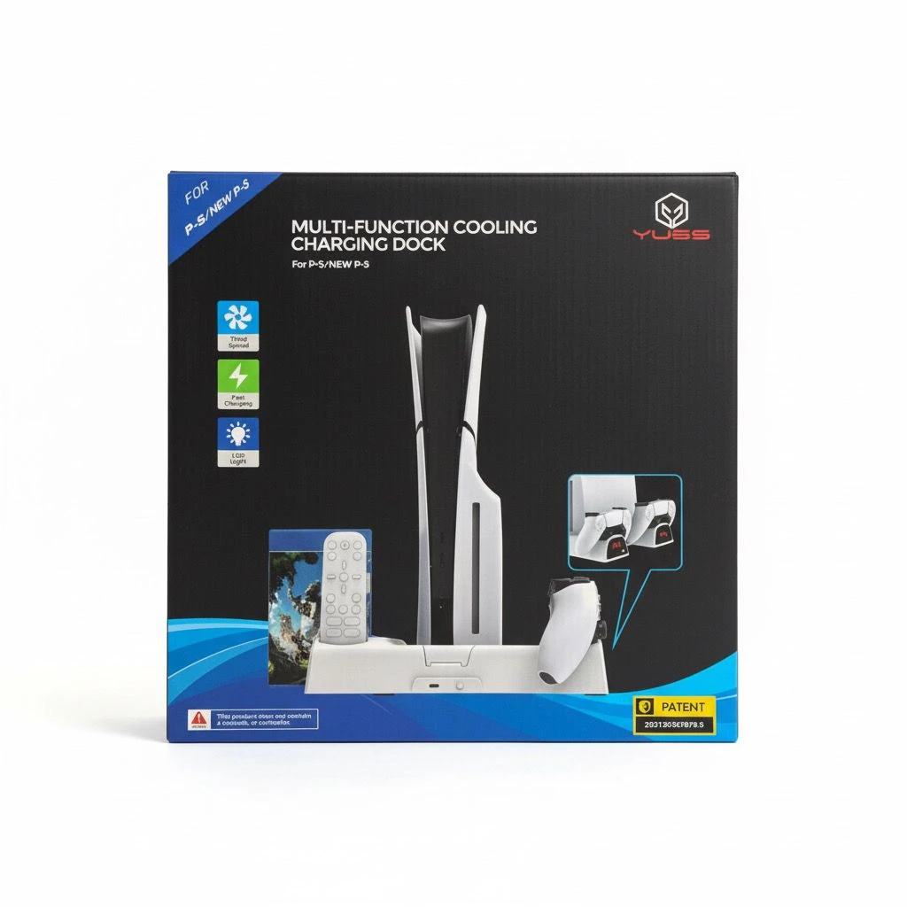 PS5 / PS5 Slim Uyumlu Soğutmalı Şarj İstasyonu – Çok Fonksiyonlu Şarj Standı CL-3532B