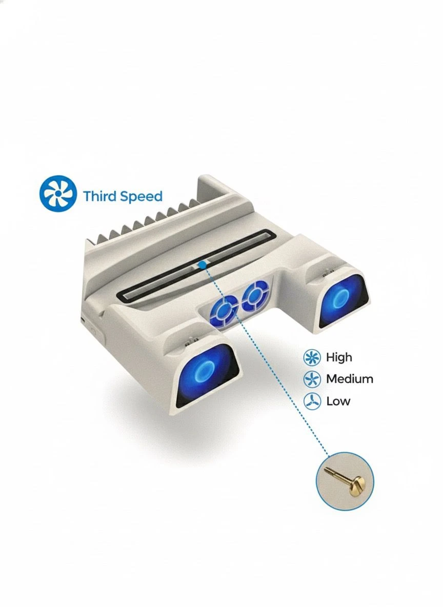 PS5 / PS5 Slim Uyumlu Soğutmalı Şarj İstasyonu – Çok Fonksiyonlu Şarj Standı CL-3532B