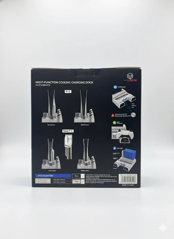 PS5 / PS5 Slim Uyumlu Soğutmalı Şarj İstasyonu – Çok Fonksiyonlu Şarj Standı CL-3532B