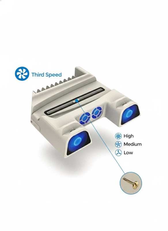 PS5 / PS5 Slim Uyumlu Soğutmalı Şarj İstasyonu – Çok Fonksiyonlu Şarj Standı CL-3532B