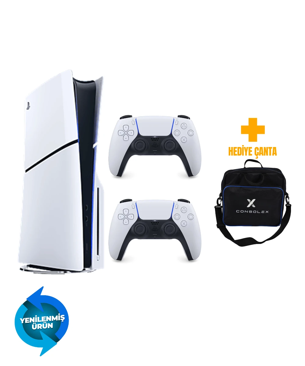 Sony PS5 Slim 1TB CD Edition + Çift Kol + ConsoleX Çanta (Yenilenmiş – 2 Yıl Garantili)