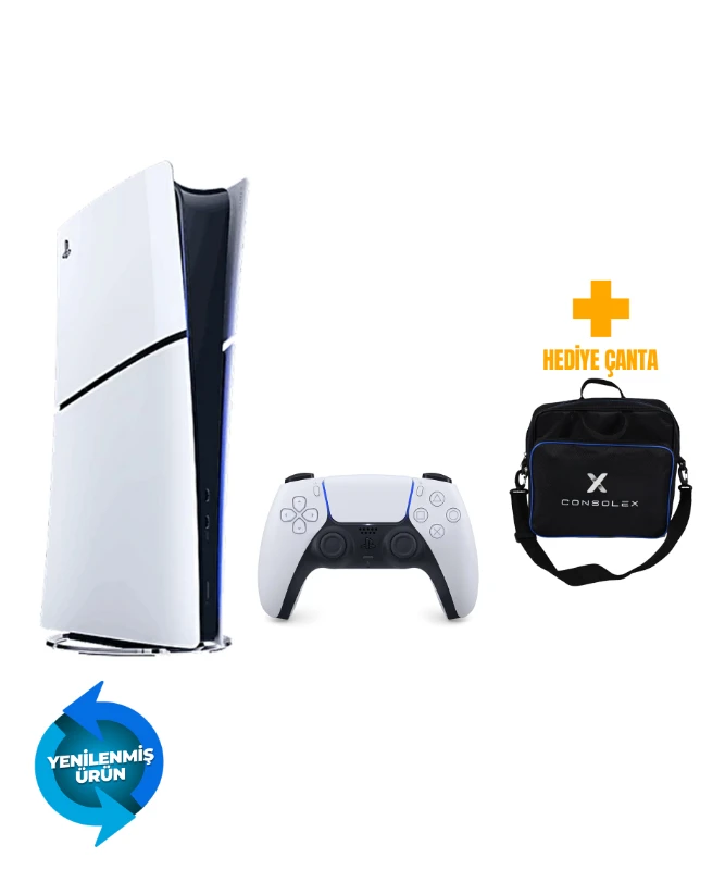 Sony PS5 Slim Dijital 1TB + Tek Kol + ConsoleX Çanta (Yenilenmiş – 2 Yıl Garantili)