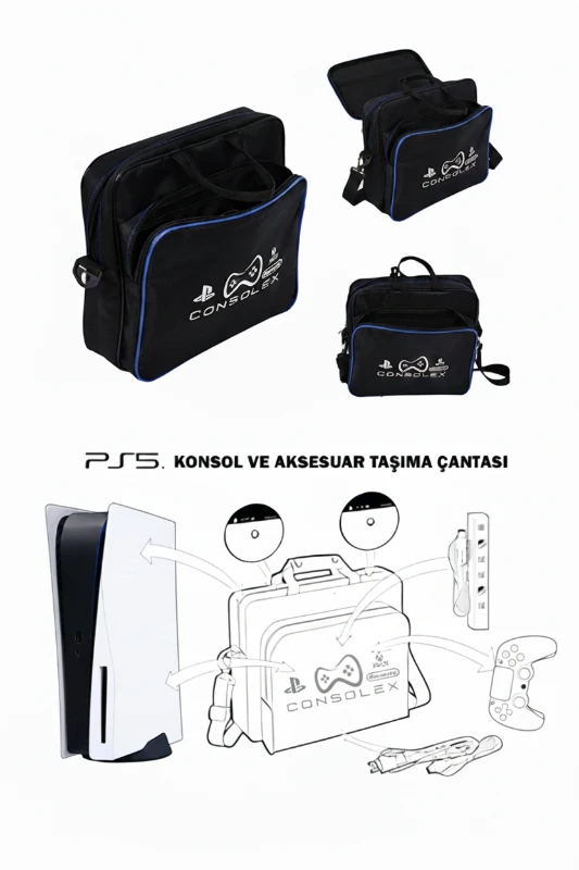 Sony PlayStation 5 Pro 2TB CFI7121 Avrupa Çift Kol Şarj İstasyonu ConsoleX Çantalı