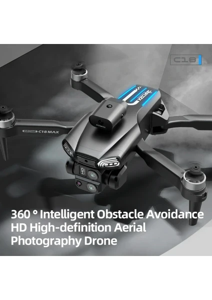 C18S FPV Drone HD Kameralı LED Işıklı Optik Akış Sensörlü – 2 Bataryalı (Yetişkin & Çocuk)