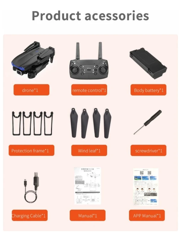 C5 Kameralı Drone WiFi Uygulama Kontrollü Katlanabilir Quadcopter – FPV Destekli