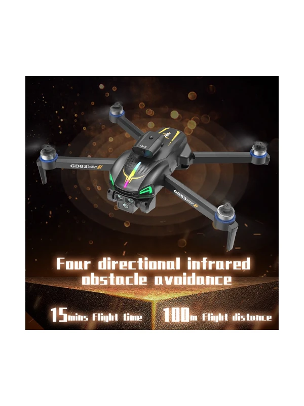 GD83 Mini Katlanabilir Drone 4K HD Kameralı RGB Işıklı Uzaktan Kumandalı
