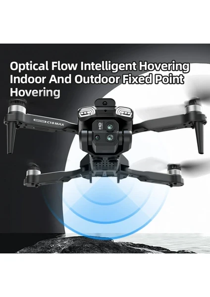 C18S FPV Drone HD Kameralı LED Işıklı Optik Akış Sensörlü – 2 Bataryalı (Yetişkin & Çocuk)