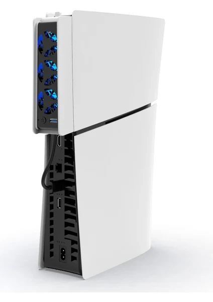 PS5 Slim Soğutma Fanı 3 Kademeli Hız Ayarlı LED Işıklı Konsol Soğutucu Fan