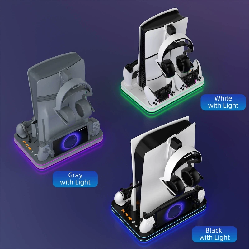  PS5 Pro / PS5 Slim / PS5 Konsol Uyumlu RGB Soğutucu ve Şarj İstasyonu