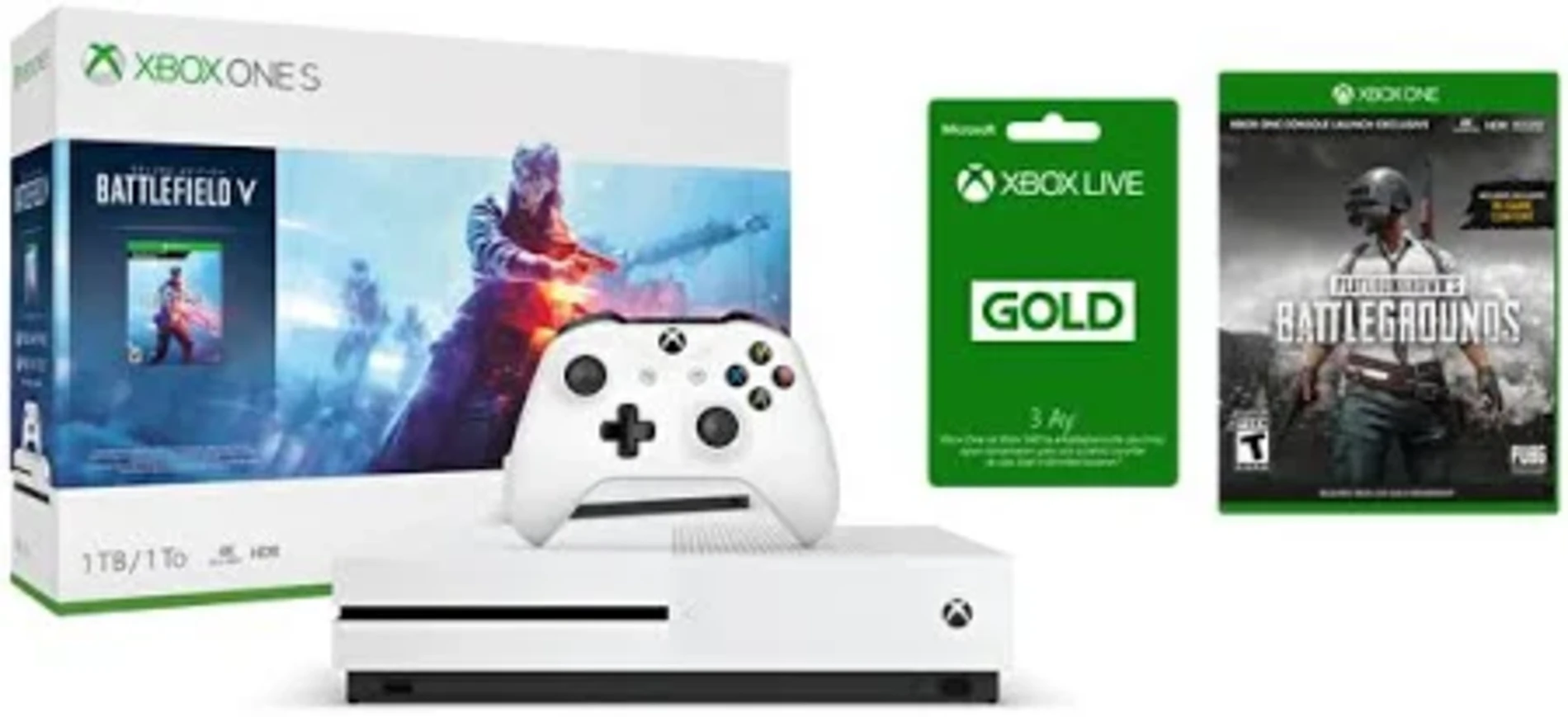 Xbox One S 1 TB - Tek Kol - 4k Ultra Hd Bluray Oyun Konsolu (Yenilenmis)