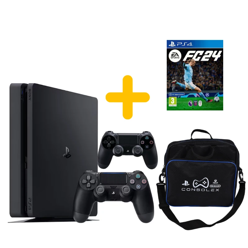 Sony Playstation 4 Slim 500 Gb + FC 24 + Çift Kol - PS4 (yenilenmis)