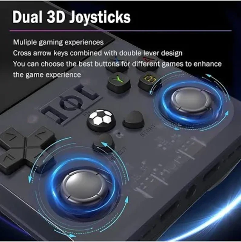 R36 Pro Retro Oyun Konsolu – 3,5″ IPS Ekran – 30.000+ Klasik Oyun - Taşınabilir- Siyah