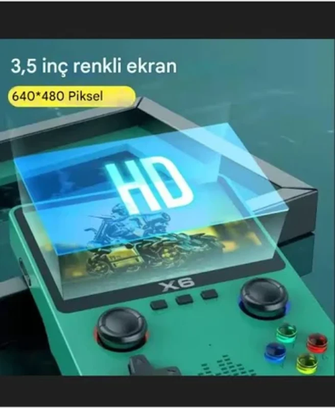 X6 Taşınabilir Retro Oyun Konsolu – 10.000 Yüklü Oyun – HD Game Stick (Beyaz)